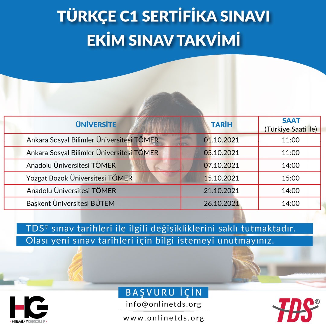 Ekim 2021 TDS Sınav Takvimi